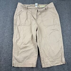 Croft & Barrow Capri Pants Women 8 Tan Khaki‎ Natural Fit Stretch Crop Trousers